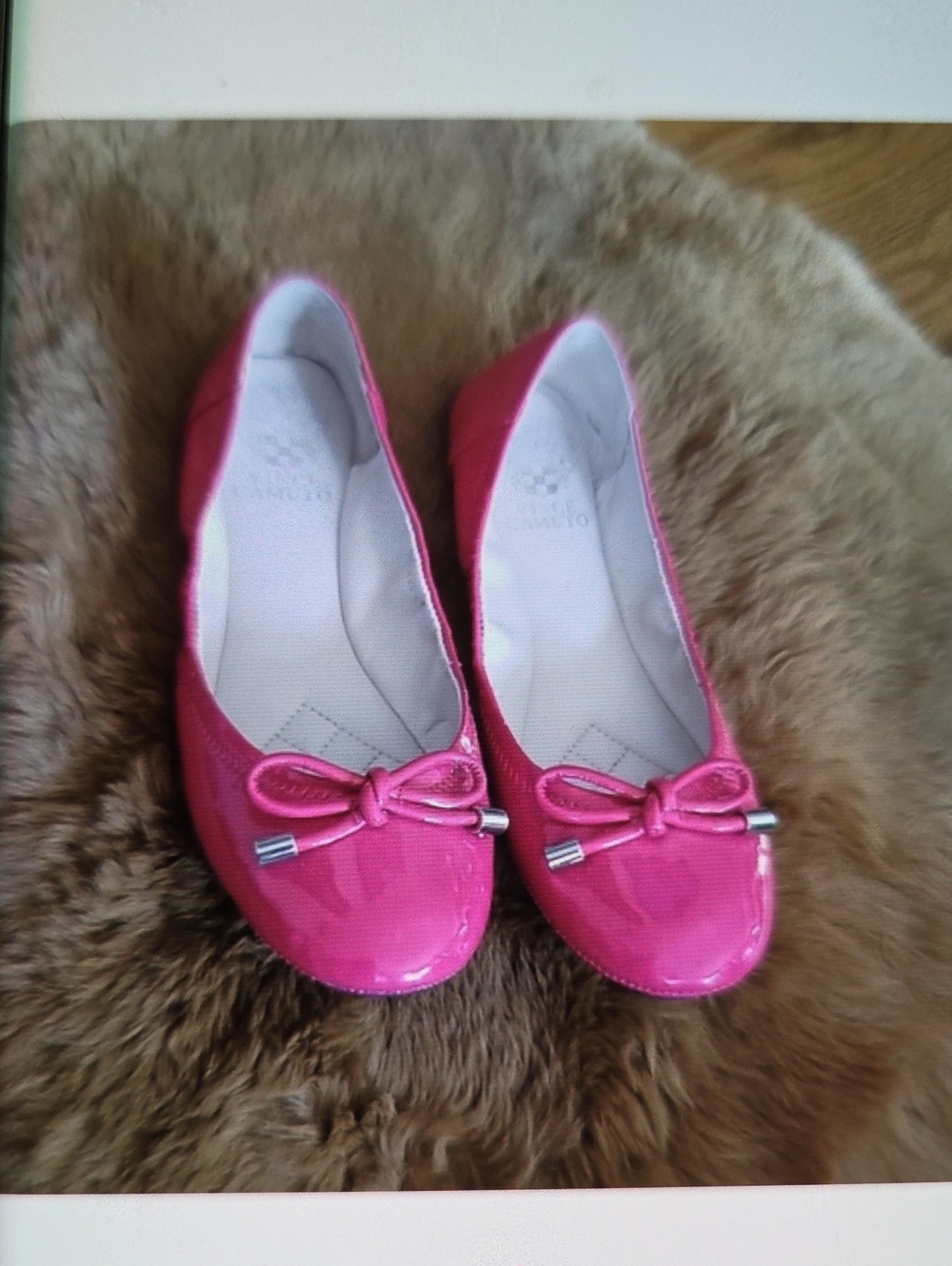 Vince Camuto Hot Pink Patent Ballet Flats with Bow